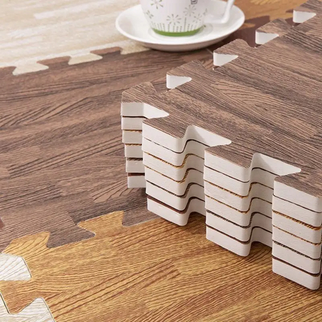 非毒性木目調インターロッキングEVAフォームフロアマット