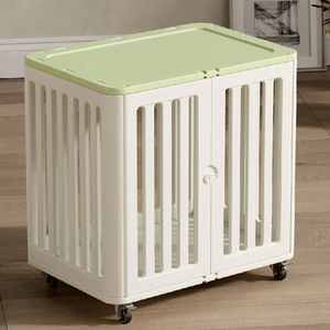 屋外屋内DIYペットケージプレイペンダブルドアペットフェンスケージ 