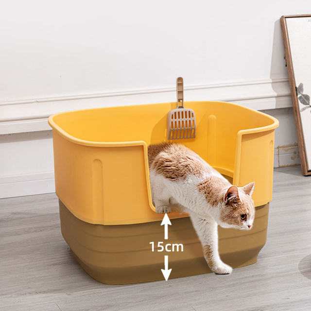 高品質のセミクローズドPPプラスチック猫のごみ箱 