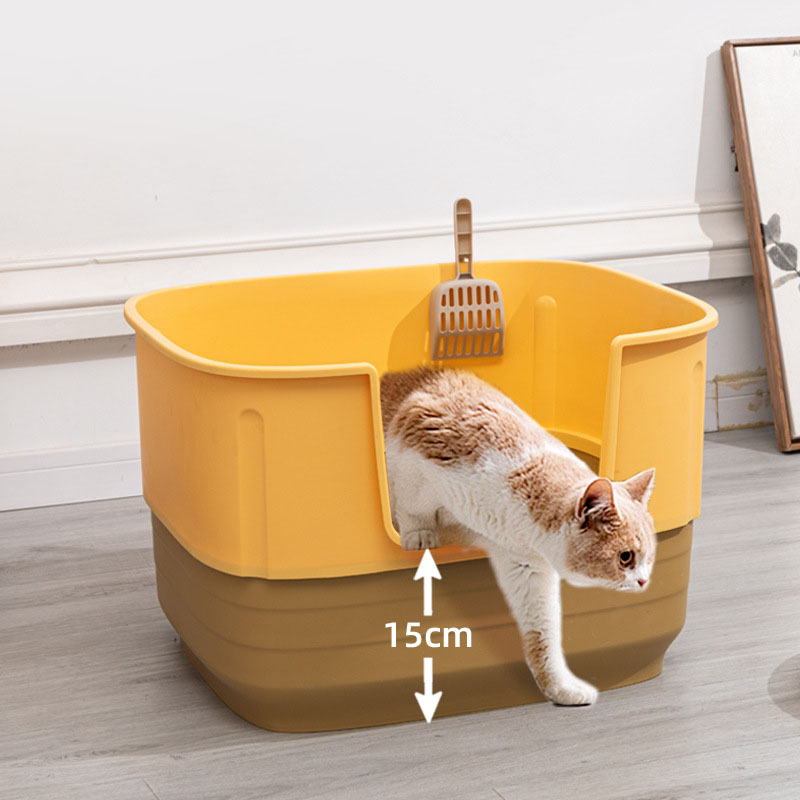 高品質のセミクローズドPPプラスチック猫のごみ箱 