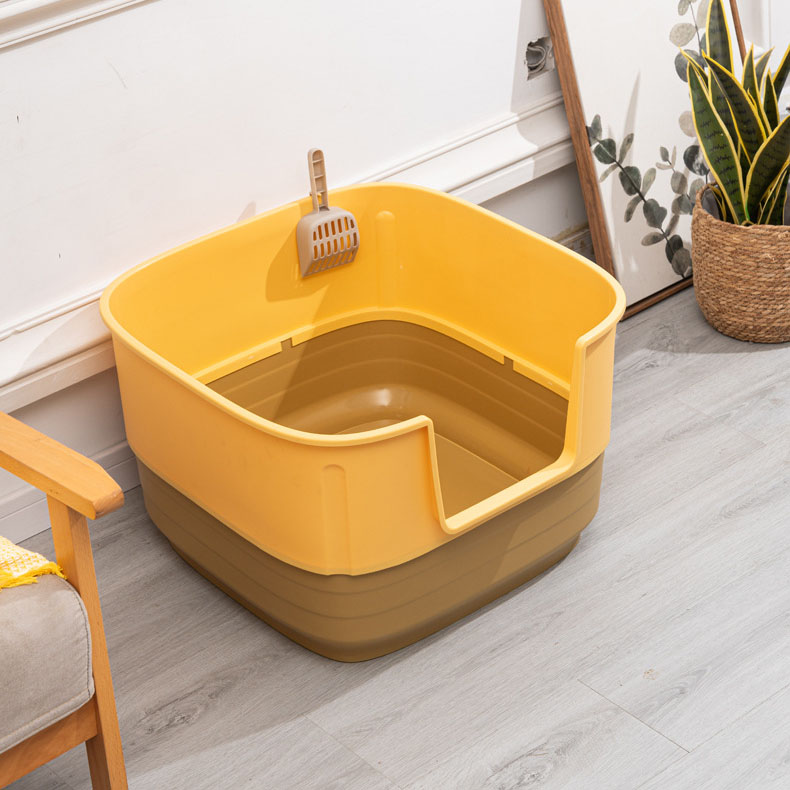 高品質のセミクローズドPPプラスチック猫のごみ箱 