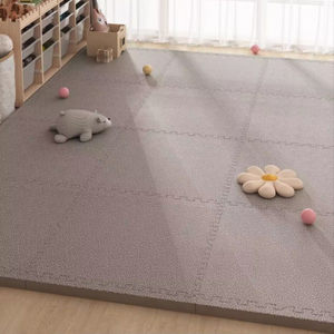 木製穀物フォームプレイマットとカーペット表面インターロックフォームタイル、非毒性、柔らかいフォームフロアパズルマット付き