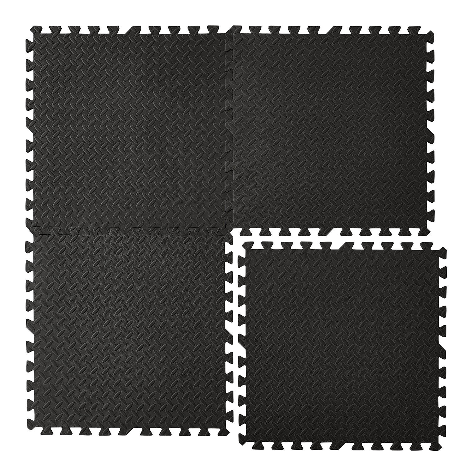 Memizo EVA フォームパズルマット 6 個ブラックフロアマットセット - 120cm x 180cm