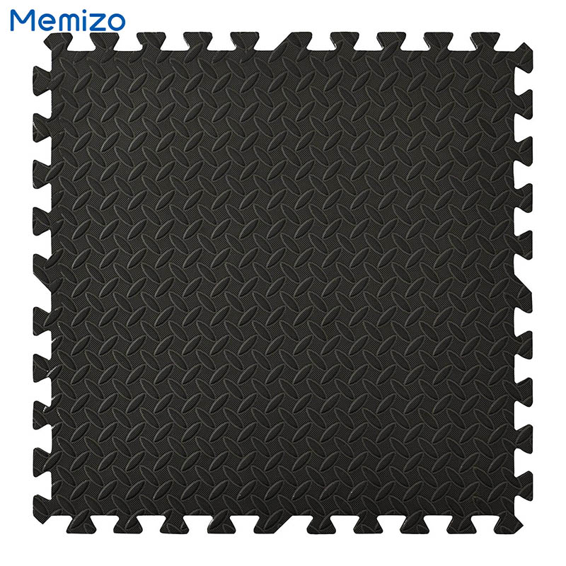 Memizo EVA フォームパズルマット 6 個ブラックフロアマットセット - 120cm x 180cm